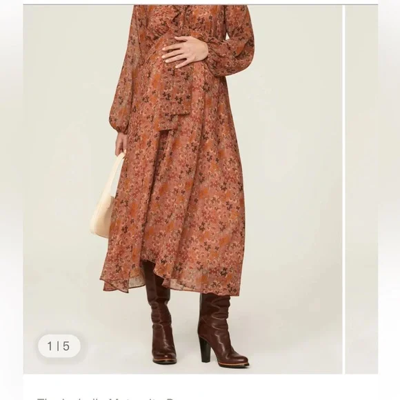 The Isabella Maternity Dress PIETRO BRUNELLI MATERNITY Medium Maxi Sheer Tie - Picture 7 of 7